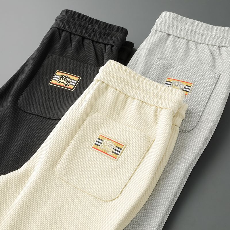 Men’s Textured Jogger Pants – Slim Fit Casual Sportswear Track Pants with Pockets (Black, Gray & Off-White)
