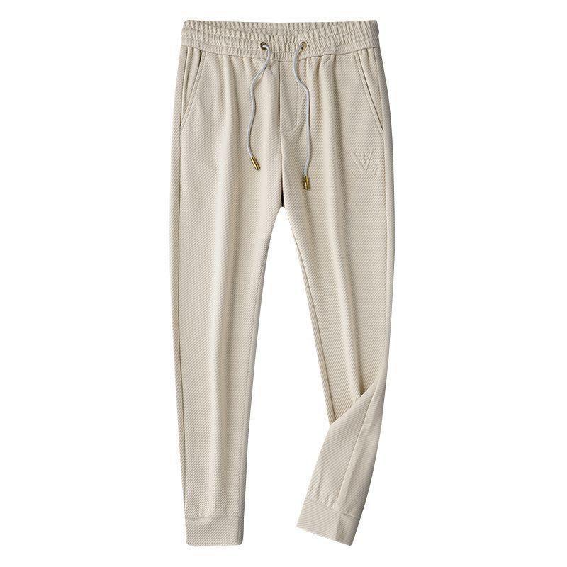 Men’s Textured Jogger Pants – Slim Fit Casual Track Pants with Pockets (Black, Beige, White, Gray)