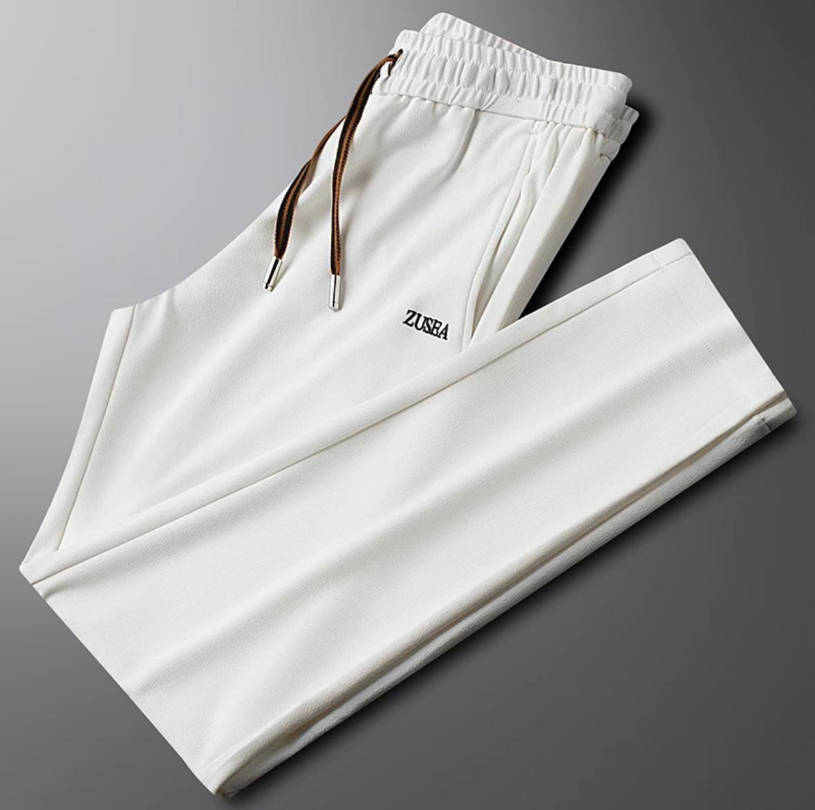 Men’s Premium Slim Fit Jogger Pants – Casual Sportswear Track Pants with Pockets (Black & Off-White)