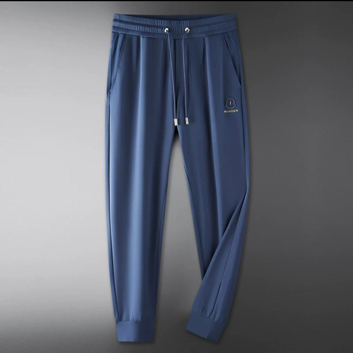 Men’s Slim Fit Jogger Pants – Lightweight Casual Track Pants with Pockets (Blue & Beige)