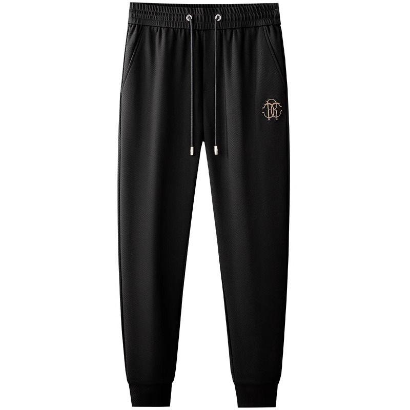 Men’s Luxury Embroidered Jogger Pants – Slim Fit Casual Track Pants with Pockets (Green, White, Black, Beige, Off-White)