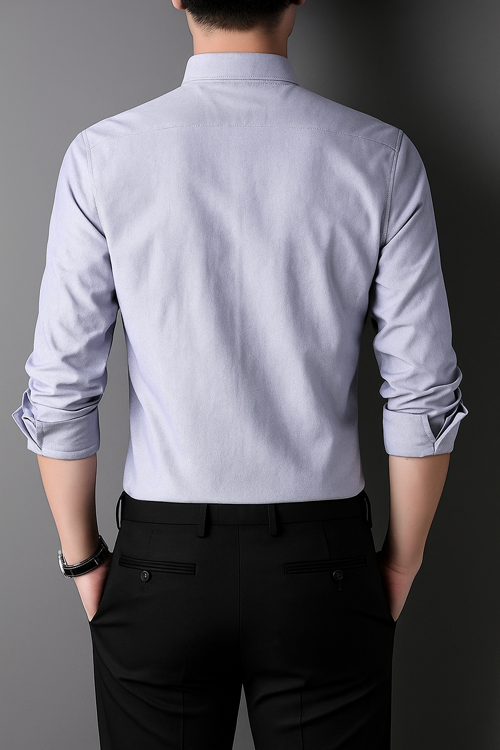 Men’s Slim Fit Ralph Lauren Inspired Embroidered Bear Casual Shirt – Lavender Grey, Mint, White, Pink | Astroflik