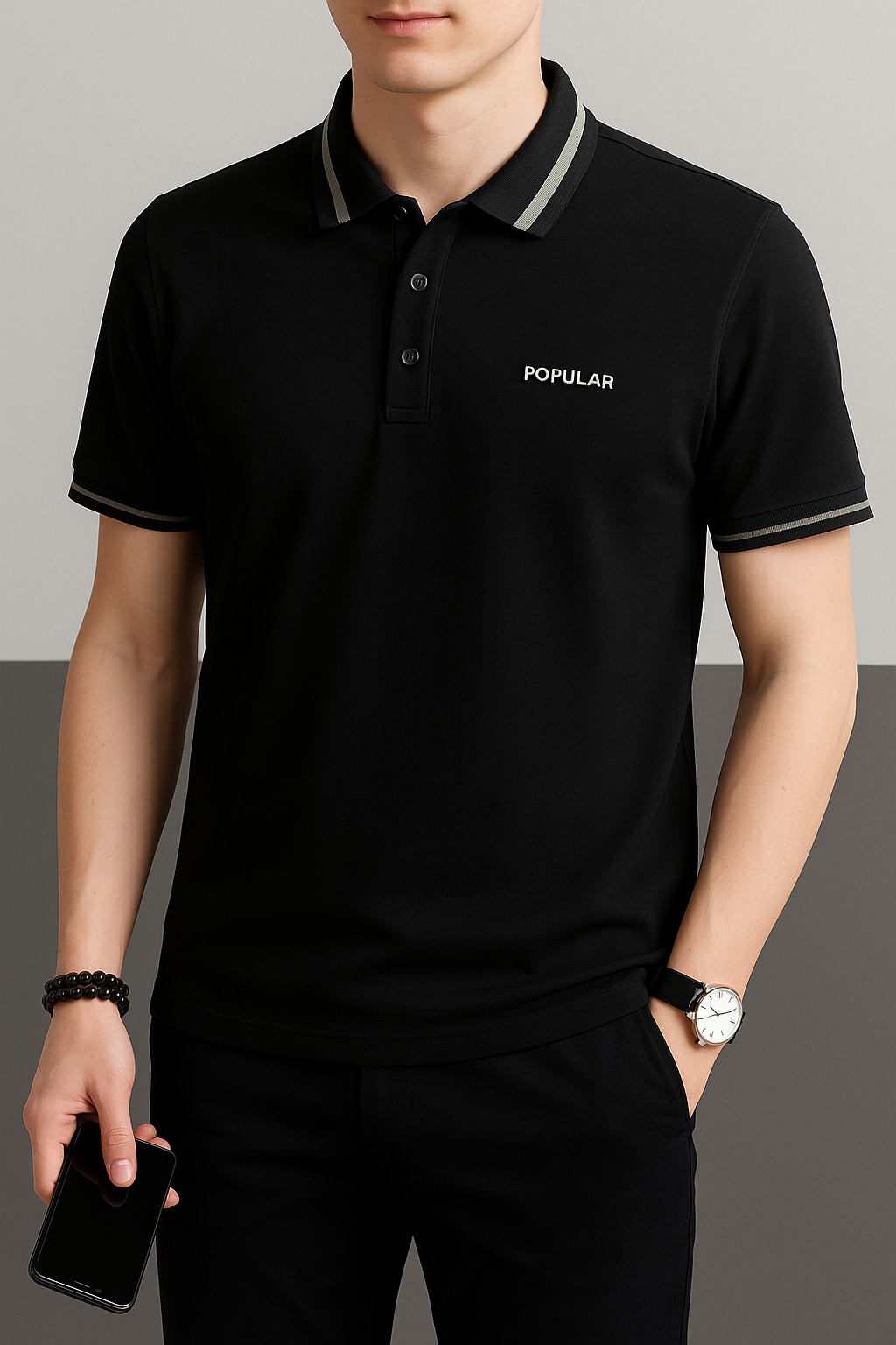 Astroflik Embroidered Polo T-Shirt – Refined Everyday Style