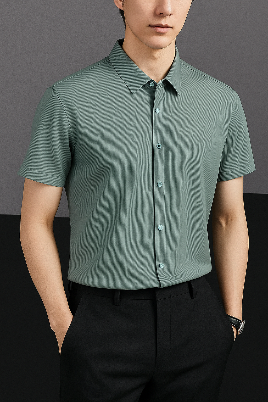 Men’s Premium Short Sleeve Button-Down Shirt | Astroflik