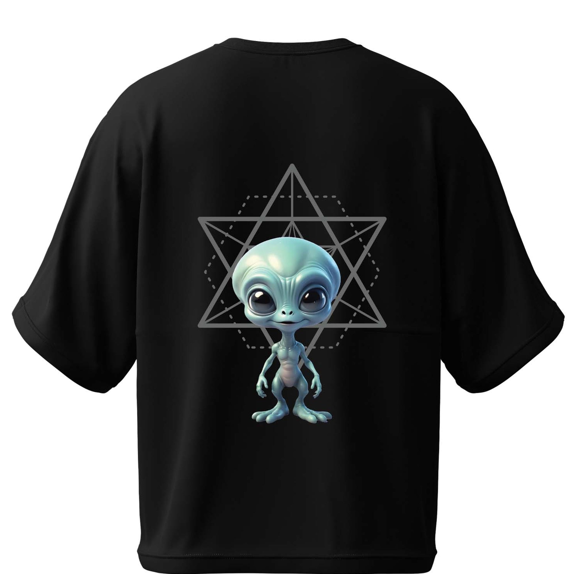 Oversized T-Shirt with Alien Graphic Design