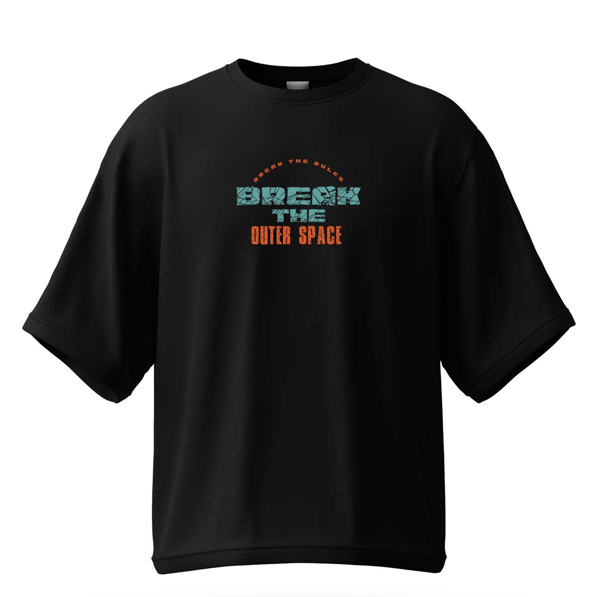 Outer Space Oversize Tshirt - Break the Rules Graphic Tee for Streetwear