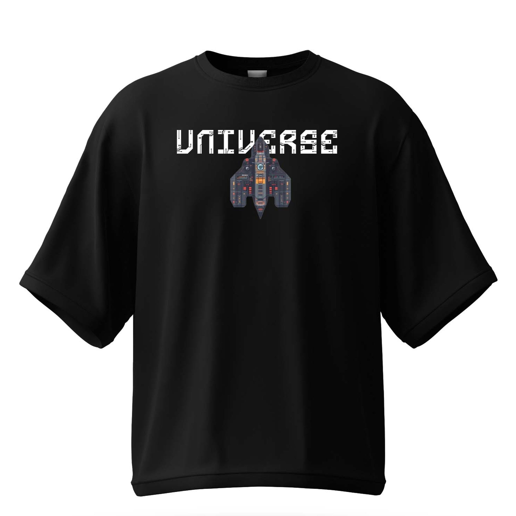 Oversized T-Shirt with Alien Graphic Design