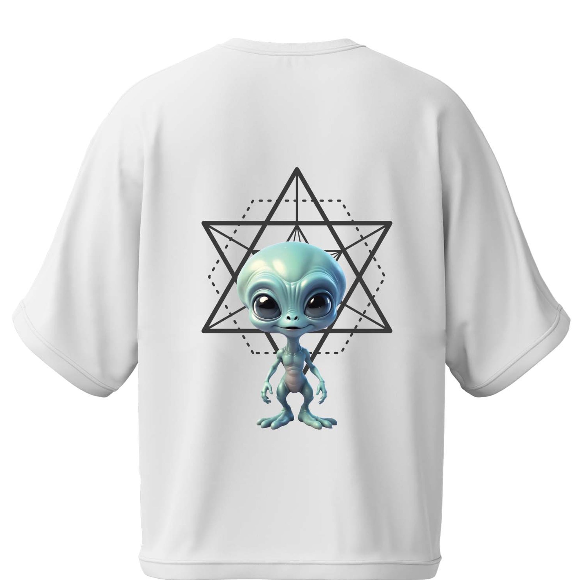 Oversized T-Shirt with Alien Graphic Design