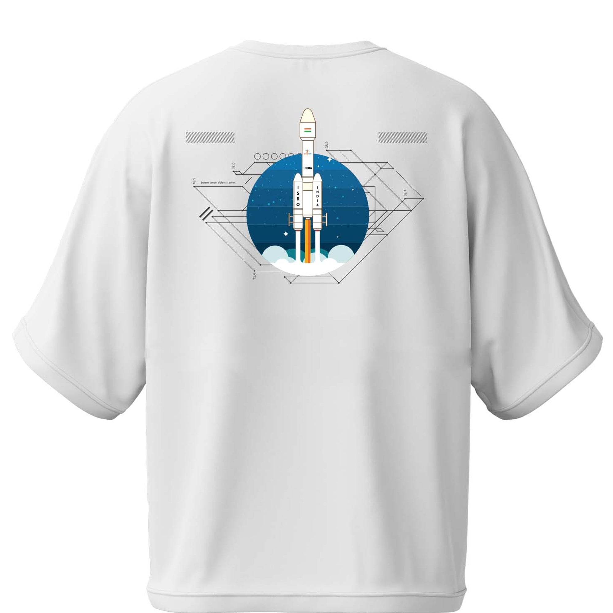 Oversized Rocket Launch Graphic T-Shirt – Space-Inspired Design