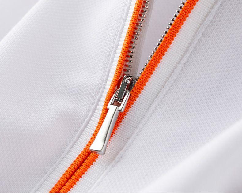Men’s Half-Zip Polo T-Shirt with Orange Piping & Logo Detail